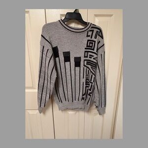 Gray and Black Crewneck Sweater